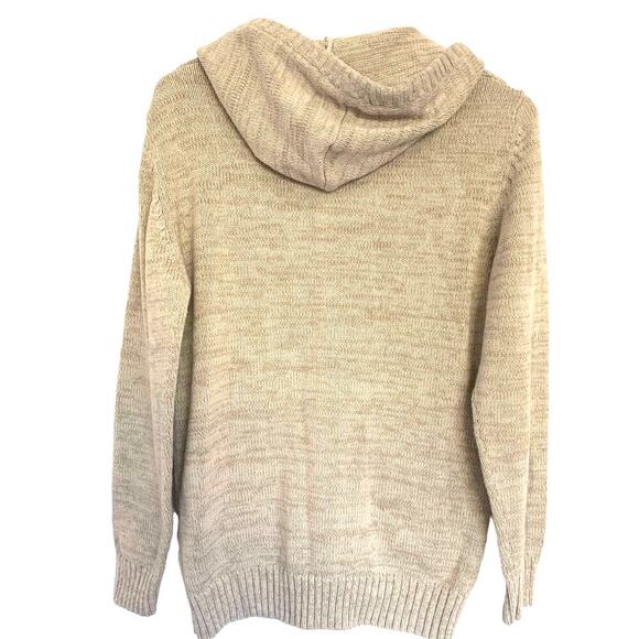 Urban Pipeline Sweater Hoodie M Womens Beige Vintage Cable Knit Full Zip. - Picture 2 of 6